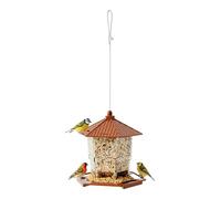 Mangeoires pour Oiseaux d'Extérieur | Distributeur de Nourriture Suspendu Anti-Écureuils | Mangeoire Sauvage Anti-Écureuils avec Plateau Perchoir | pour Jardin Extérieur Arbres et Animaux