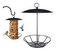 Mangeoires pour Oiseaux D'Extérieur,Distributeur Suspendu en Métal - Accessoires De Jardin Robuste Étanche Style Campagne pour Balcon Terrasse Observation Nature Voyages