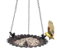 Mangeoires pour Oiseaux d'Extérieur | Plateau de Nourriture Vintage en Fer Résistant aux Intempéries | Mangeoire Suspendue Déco de Jardin,Pour le Nourrissage et l'Observation des Colibris et Pinsons S