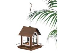 Mangeoires pour Oiseaux d'Extérieur | Station de Nourrissage en Métal Robuste,Mangeoire à Oiseaux Résistante aux Intempéries Suspendue en Forme de Maison,pour l'Observation de Verdiers et Colibris