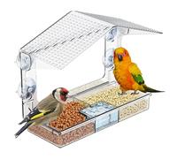 Mangeoires pour oiseaux sauvages avec | Mangeoires transparentes pour oiseaux montées sur fenêtre pour patio, terrasse, balcon, garde-corps jardin observation en