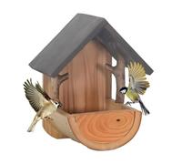Mangeoires pour Oiseaux Sauvages | Cadeau Classique pour L'observation des, Station d'alimentation Murale en Bois Résistante Aux Intempéries, Mangeoire À Oiseaux pour Balcon, pour Nourriture