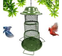 Mangeoires pour oiseaux sauvages - Mangeoire à oiseaux en métal à 3 couches | Mangeoire à oiseaux suspendue | Mangeoire extérieure pour oiseaux avec phare en métal | Mangeoire pour oiseaux rétractable