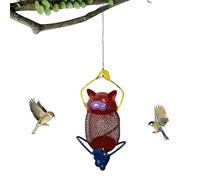 Mangeoires pour oiseaux sauvages - Mangeoire en métal en forme de chat | Petite mangeoire robuste pour colibris avec crochet de suspension | Observation du jardin et des animaux, remplissage et
