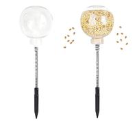 Mangeoires pour Poulets, 2 Pièces Mangeoire de Poule avec Piquet pour Poulailler, Distributeur Rechargeable pour Poules Coqs Parcours Extérieur