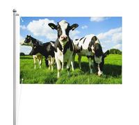 Manger des vaches dans les pâturages d'été,Drapeau de jardin, bannière décorative, drapeau double face, 2 x 3 pieds, pour extérieur et intérieur