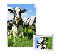 Manger des Vaches dans Les pâturages d'été,Puzzle Familial en Bois de 1 000 pièces pour Adultes et Adolescents