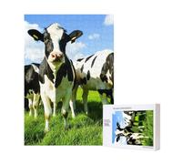 Manger des Vaches dans Les pâturages d'été,Puzzle Familial en Bois de 300 pièces pour Adultes et Adolescents