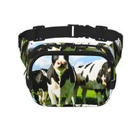 Manger des Vaches dans Les pâturages d'été,Sac Banane carré Double Couche, Sac de Poitrine