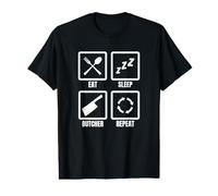Manger Dormir Boucher Répéter Aimer Le Steak Carnivore T-Shirt Graphique avec Valeur