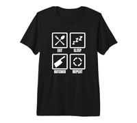Manger Dormir Boucher Répéter Aimer Le Steak Carnivore T-Shirt Haut de Gamme