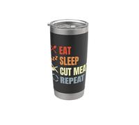 Manger Dormir Couper la viande Répéter Omnivore Carnivore Gobelet isotherme en acier inoxydable double paroi