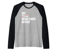 Manger. Dormir. Dors de Nuit. Répéter. Rouge Modifier Médecins Meme Manche Raglan