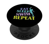 Manger, Dormir, Nager, répéter la plongée sous-Marine PopSockets PopGrip Adhésif