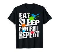 Manger Dormir Paintball Recommencer Sport Action T-Shirt
