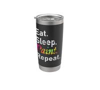 Manger, dormir. Peindre. Répétez Gobelet isotherme en acier inoxydable double paroi
