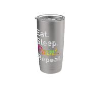 Manger, dormir. Peindre. Répétez Gobelet isotherme en acier inoxydable double paroi