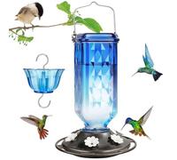 Mangeur De Colibri - Mangeur De Colibri De La Gamme, Mangeoire À Oiseaux Gigantesque Avec Oiseaux Ombragés Intégrés Alimentant Des Oiseaux Avec 6 Ports De Garde D'abeilles, Creative Garden Humming Fou