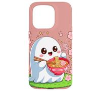Mangeur de Ramen fantôme Floral Kawaii, Nourriture Halloween Coque pour iPhone 15 Pro