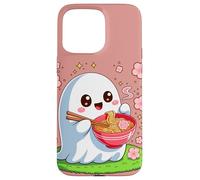 Mangeur de Ramen fantôme Floral Kawaii, Nourriture Halloween Coque pour iPhone 15 Pro Max