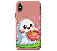 Mangeur de Ramen fantôme Floral Kawaii, Nourriture Halloween Coque pour iPhone X/XS