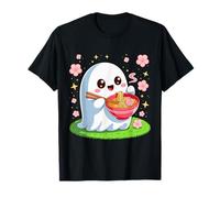 Mangeur de Ramen fantôme Floral Kawaii, Nourriture Halloween T-Shirt