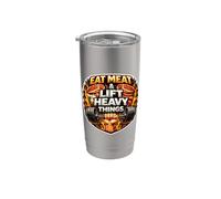 Mangez de la viande et soulevez des choses lourdes Carnivore Gym Wheight Lifting Gobelet isotherme en acier inoxydable double paroi