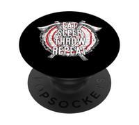Mangez. Dormez. Lancer. Répéter. Mème Lanceur de Hache PopSockets PopGrip Adhésif