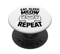 Mangez, dormez, miaulez, répétez PopSockets PopGrip Adhésif