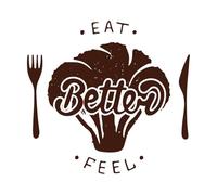 Mangez mieux et sentez-vous mieux avec du brocoli, lettrage manuscrit, calligraphie au pinceau moderne Stickers muraux 42x44.4cm Fourni avec un kit de film de transfert Café