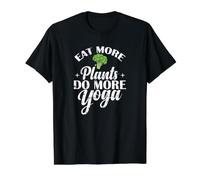 Mangez Plus de Plantes Faites Plus de Yoga T-Shirt Graphique avec Valeur, Homme, Noir, M