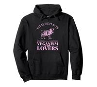 Mangez Plus de Plantes : Le véganisme, C'est pour Les Amoureux, Une Vache Herbivore Sweat à Capuche
