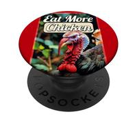 Mangez Plus de Poulet drôle de Dinde PopSockets PopGrip Adhésif