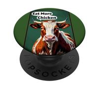 Mangez Plus de Poulet Funny Cow PopSockets PopGrip Adhésif
