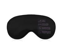 Mangez Sommeil Football Répétez Masque de Sommeil avec Sangle Réglable Soft Eye Cover Blackout Bandeau pour Voyage Relax Sieste