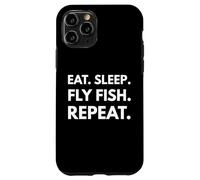 Mangez Sommeil Mouche Poisson Répéter Minimal Citation Coque pour iPhone 11 Pro
