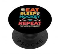 Mangez Une répétition de Hockey avec des pénalités mineures PopSockets PopGrip Adhésif