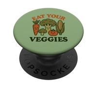 Mangez Vos légumes - Vintage - Humour - Happy Vegetables PopSockets PopGrip Adhésif