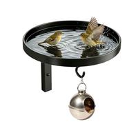 Mangiatoia per Da Parete - Vasca Bagno in Ferro | 2-in-1 Alimentatore E Abbeveratoio | per Giardino Cortile, Pappagalli Fringuelli