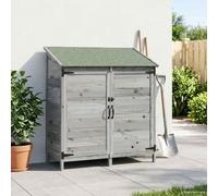 Mangloder Abri de jardin gris en épicéa massif 106,5 x 56 x 113,5 cm avec toit en pôle étanche, porte d'aération et serrure pour abri de jardin, armoire à outils, rangement extérieur