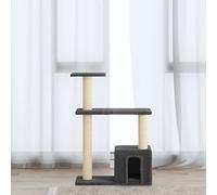 Mangloder Arbre à chat gris foncé 70 cm avec colonnes en sisal, plates-formes en peluche, arbre à grimper pour griffer, jouer, dormir dans l'appartement, le balcon ou le coin
