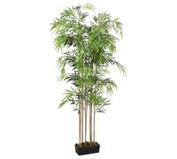 Mangloder Arbre en bambou artificiel de 150 cm avec 1095 feuilles, tiges de bambou et fibre textile, plante verte artificielle avec pot en plastique pour salon, bureau, balcon et jardin