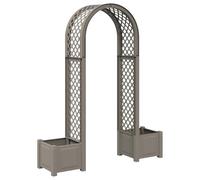 Mangloder Arc à Roses avec Jardinière Gris 168,5 x 43 x 207 cm PP Résistant aux intempéries et UV pour Jardin terrasse Cour et Balcon, Montage Facile sans Outils