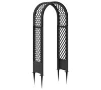 Mangloder Arche à Roses Anthracite en polypropylène 97 x 43 x 218 cm, Structure Stable pour Jardin extérieur, Montage Facile sans Outils, résistante aux intempéries et UV