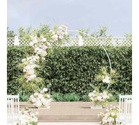 Mangloder Arche de Mariage Blanche 220 x 45 x 200 cm en Acier Robuste pour décoration extérieure et intérieure Support végétal pergola tonnelle Jardin Mariage