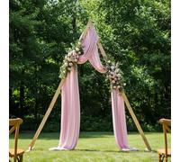 Mangloder Arche de Mariage en Bois de pin Marron Clair 202 x 95 x 254 cm pour Jardin terrasse pergola Support Plante grimpante Structure décor végétal idéal pour Mariage et événements extérieurs