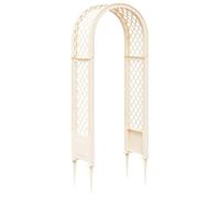Mangloder Arche de rose blanche en polypropylène avec pointes 97 x 43 x 218 cm résistante aux intempéries, imperméable, résistante aux UV, montage facile sans outils pour jardin, terrasse, extérieur