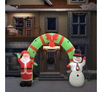Mangloder Arche Gonflable avec Père Noël et Bonhomme de Neige LED 223 cm pour décoration extérieure et intérieure, éclairage LED économe, idéal pour fêtes Saison Hiver