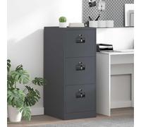 Mangloder Armoire à archives en acier laminé à froid Anthracite 44 x 50 x 106,5 cm 3 tiroirs 3 étagères coulissantes Serrure à came Rangement pour bureau