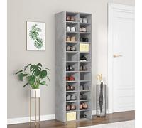 Mangloder Armoire à Chaussures Gris béton 54x34x183 cm en Bois d'ingénierie avec 22 Compartiments pour Rangement organisé dans entrée Dressing ou Chambre Support modulable et empilable pour Bottes
